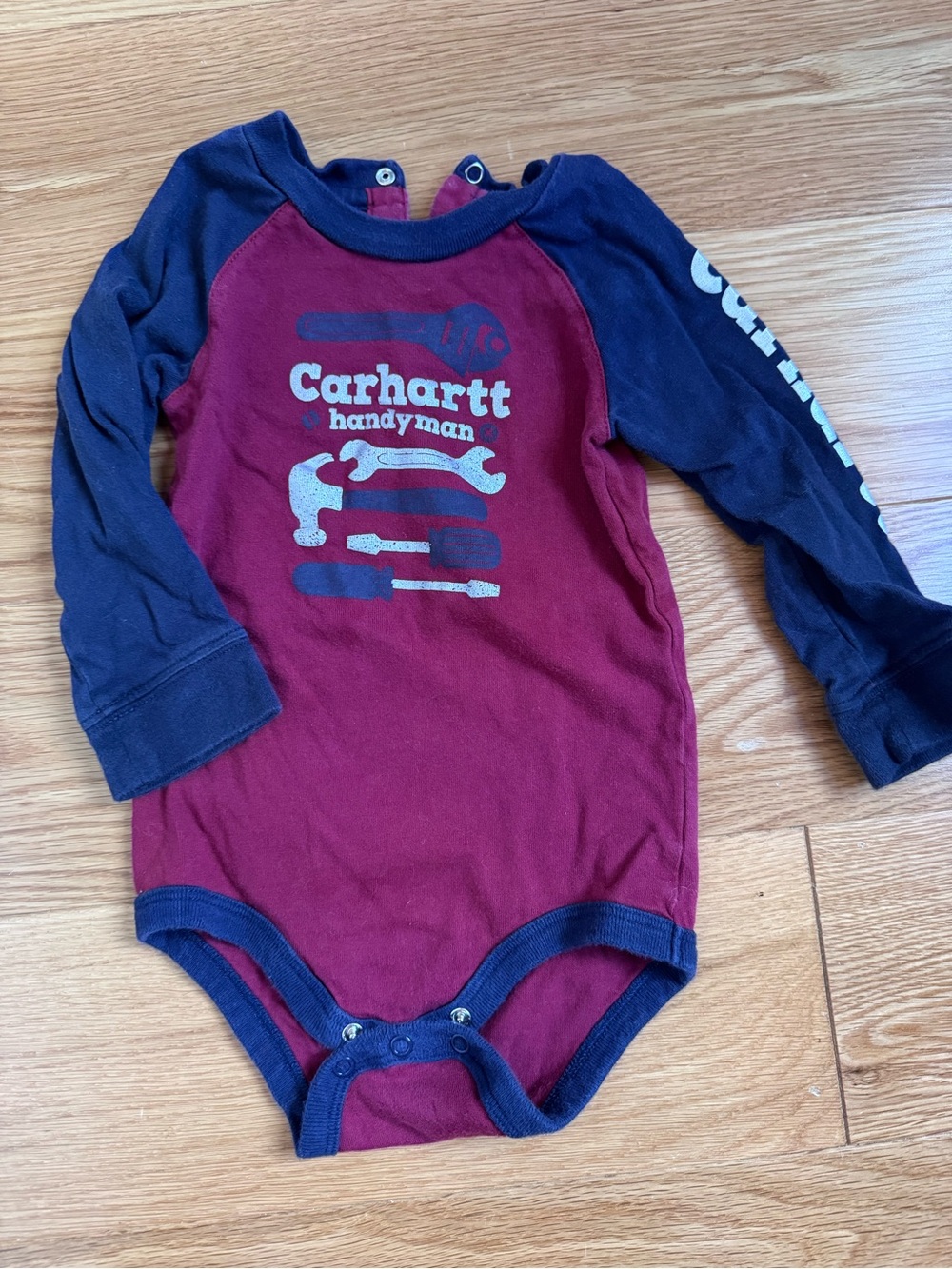 Carhartt Maroon & Navy Long-Sleeve Handyman Bodysuit